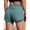 Pantaloncini da Yoga da Donna ad Asciugatura Rapida con Tasca | Larghi, Non Trasparenti, Tessuto Elasticizzato Medio, Grigio, Doppio Uso Fitness e Casual, Pantaloncini con Tasca Laterale