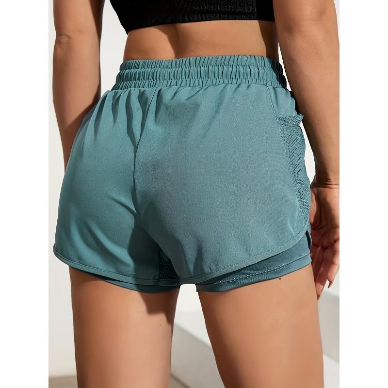 Pantaloncini da Yoga da Donna ad Asciugatura Rapida con Tasca | Larghi, Non Trasparenti, Tessuto Elasticizzato Medio, Grigio, Doppio Uso Fitness e Casual, Pantaloncini con Tasca Laterale
