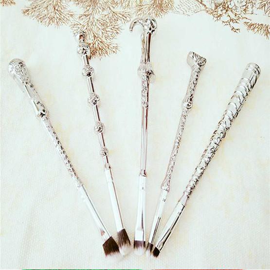 Harry Potter Magic Wand Makeup Brush With Aluminum Handle Portable Cosmetic Tool For Students