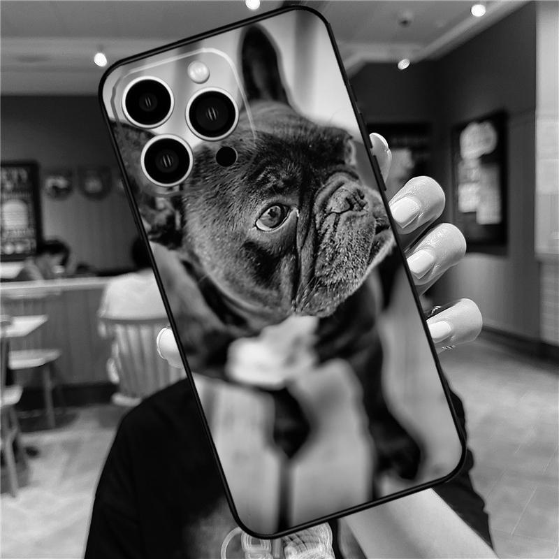 French Bulldog Case For iPhone 17 Pro Max 16 15 14 11 12 13 Mini Plus 16e 17 Air Bumper Cover Accessories