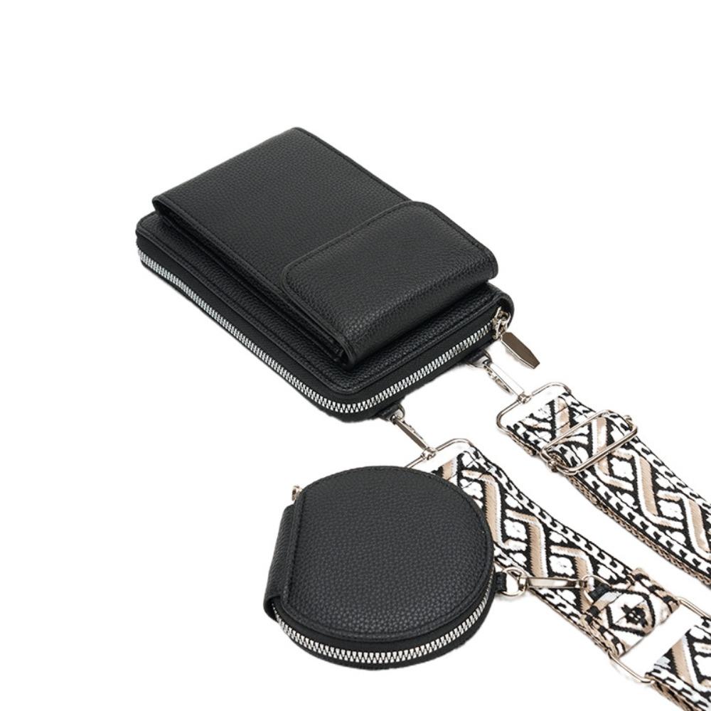 Vintage PU Leather Bag Crossbody Phone Shoulder Bag Leisure Bag with Pouch Unisex