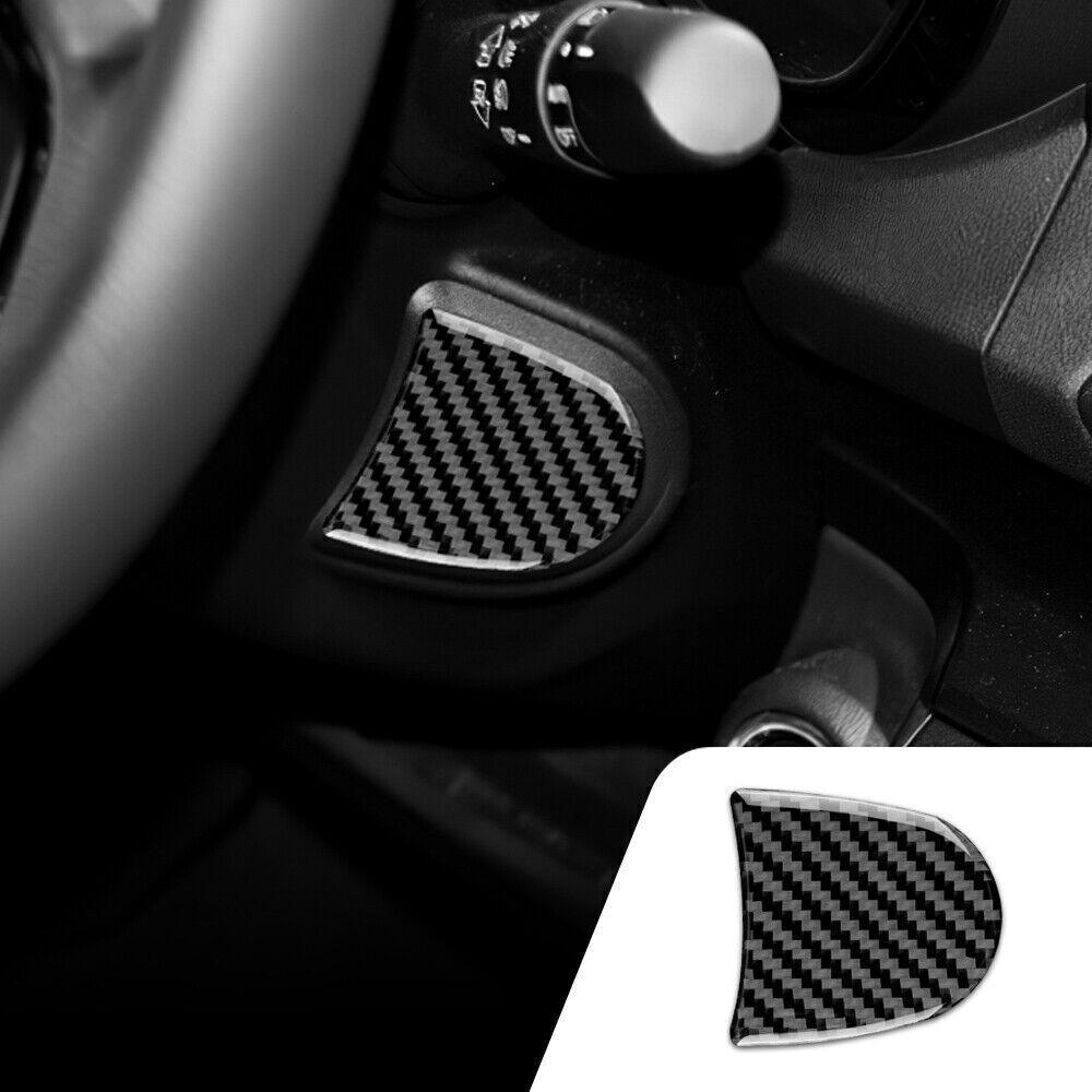 Black Ignition Key Sticker Carbon Fiber For Subaru Impreza 17-22 Crosstrek 18-21