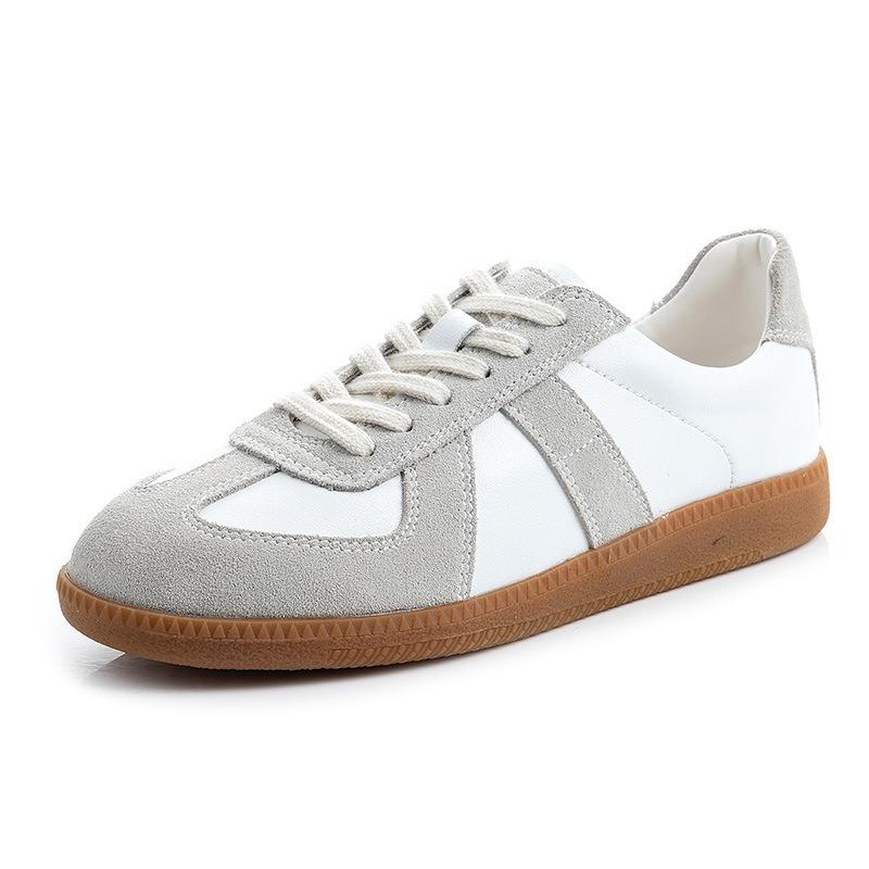 New leather women's shoes sports versatile single shoes women's autumn white shoes women's casual flat tide