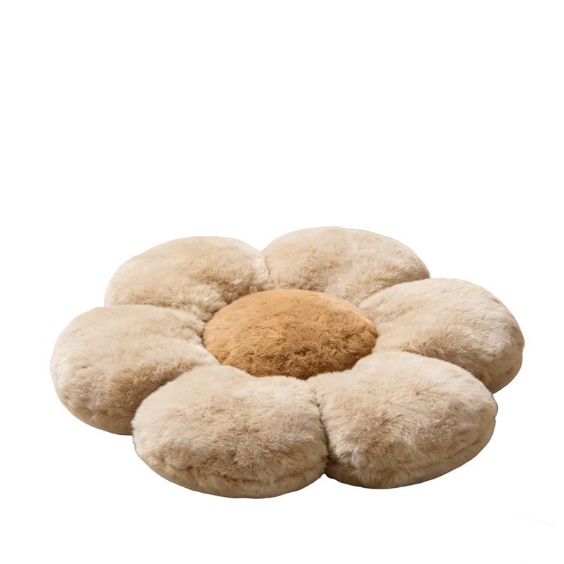 Simple Cream Flower Throw Pillow – Multifunctional Sofa, Dormitory, or Bedside Lumbar Support Cushion