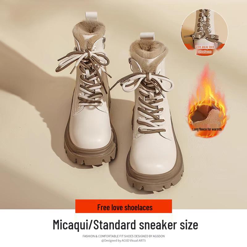 

Women s 2025 Winter Velvet-Lined Non-Slip Thick-Soled Martin Boots 40