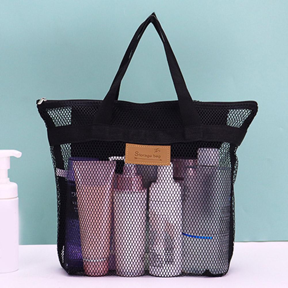 Mesh Hand-held Makeup Bag Toiletry Storage Bags Travel Beach Bags Lightweight Washing Bag Outdoor Swimming Bath Bag