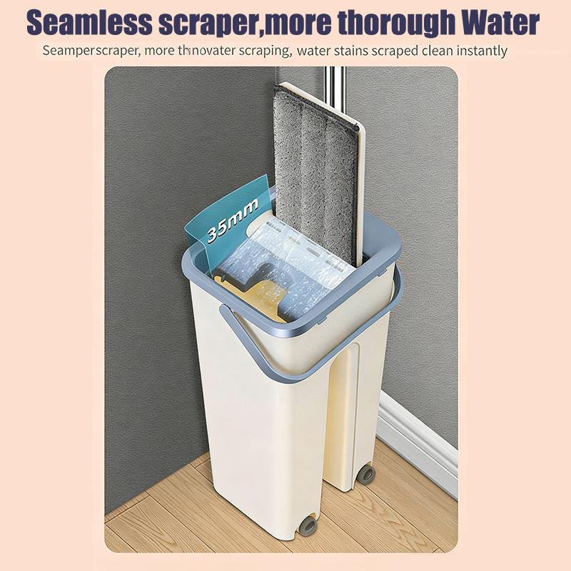 2In1 Flat Mop Self-Wringing 360° Spin Mop With Bucket And Washable Refill Pads