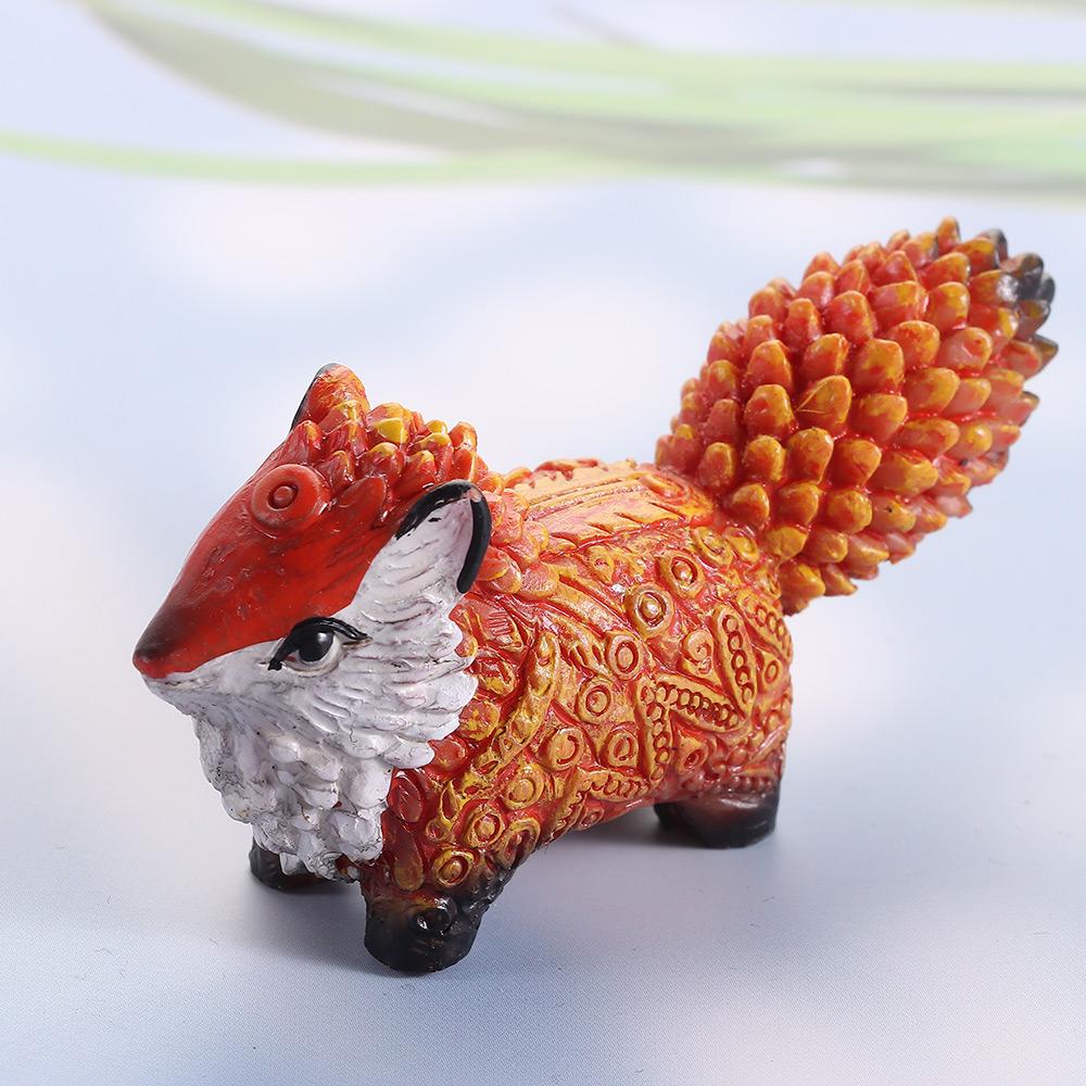 Animal Resin Crafts Ornaments Totem Fox Miniature Figurine Desktop Decorations Fox Totem Statue