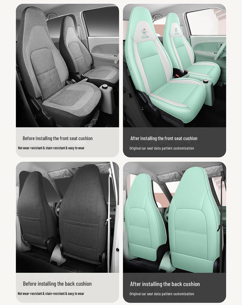 Cartoon Lingbao BOX Car Seat Cushion: Four-Season Full Surround Cover for New Energy Vehicles