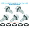 5PCS M12X1.75 Oil Drain Plug Pilot Point With Ert Gasket, Fit For Ford GMC Buick Chevrolet Lincoln Replace 65430, 090-175CD, 090-175, 11519933,