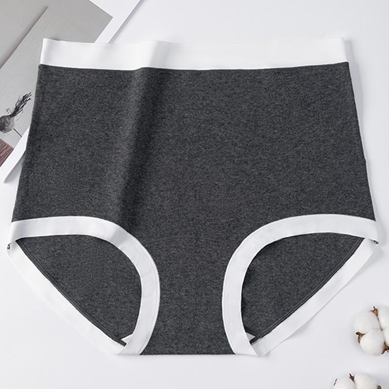 

Ladies Spring and Summer A Class Cotton High Waist Naked Feeling No Trace To Support The Belly Pregnancy Briefs M темно-сірий