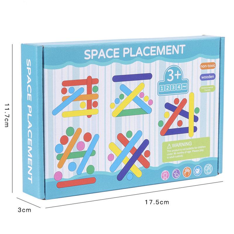 

Children s Rainbow Stick Thinking Puzzle Wooden DIY Ice Cream Stick Puzzle Challenge Table Games Montessori Educational Toys