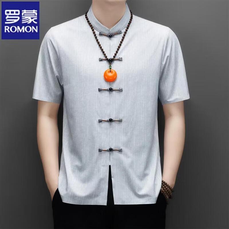 

ROMON Men s Summer Short Sleeve Tang Suit Set 190