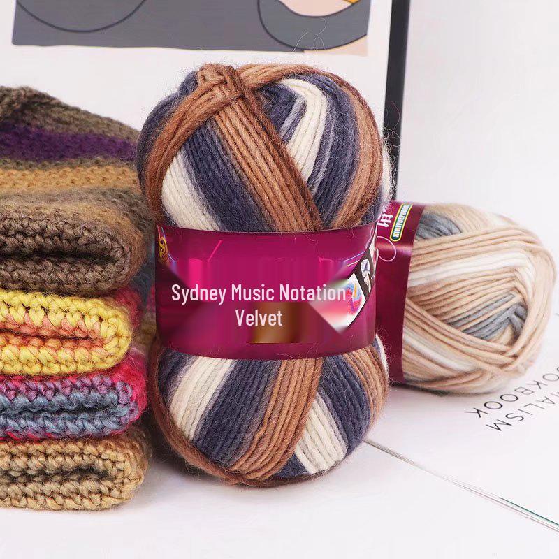 Sydney Rainbow Dyed Hand-Knitted Yarn for DIY Hats, Scarves, Shawls, and Baby Projects