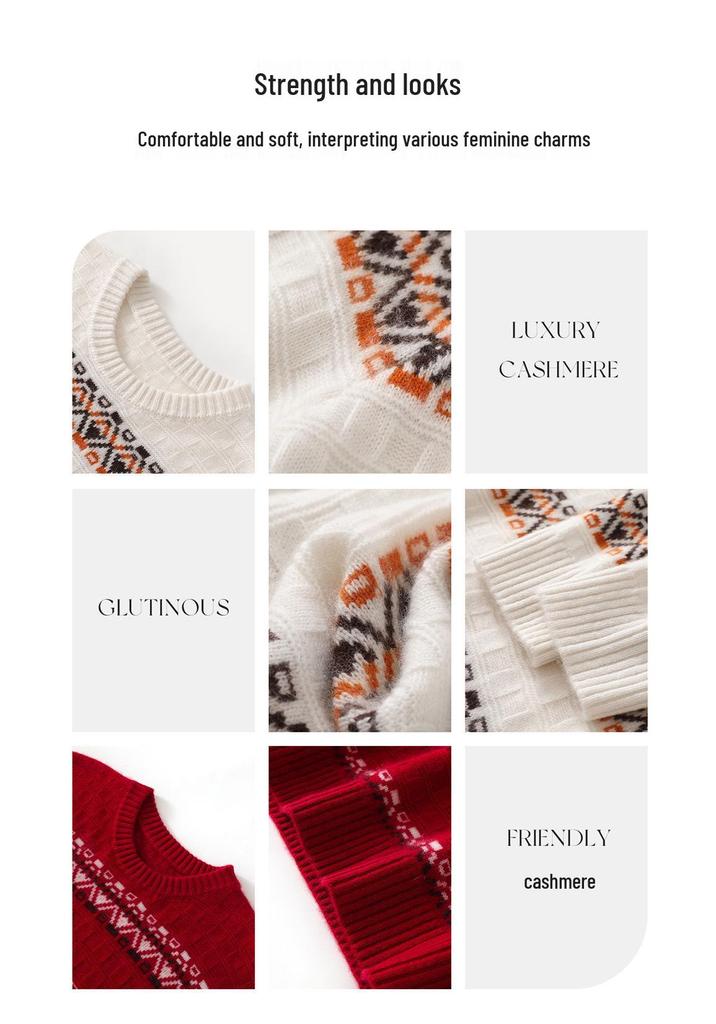 Lekasha Cashmere Striped Half-High Neck Sweater - Loose Fit, Autumn/Winter Collection