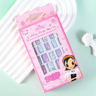 Children's Wear Nail Glue Back and High Viscosity Nail Patches for Children with 24 Finished Products