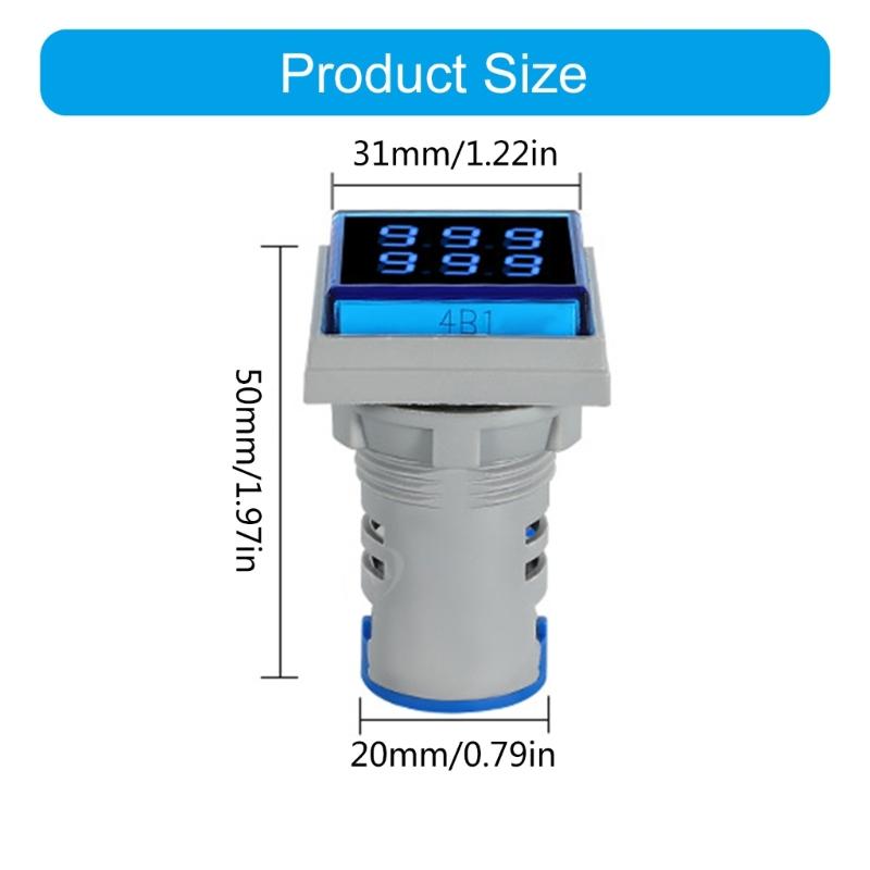 Square Counter Meter Digital Display Counter with Ventilation Hole 6 Digit 0-999999 AC220V 22mm Hole Mount Count Meter