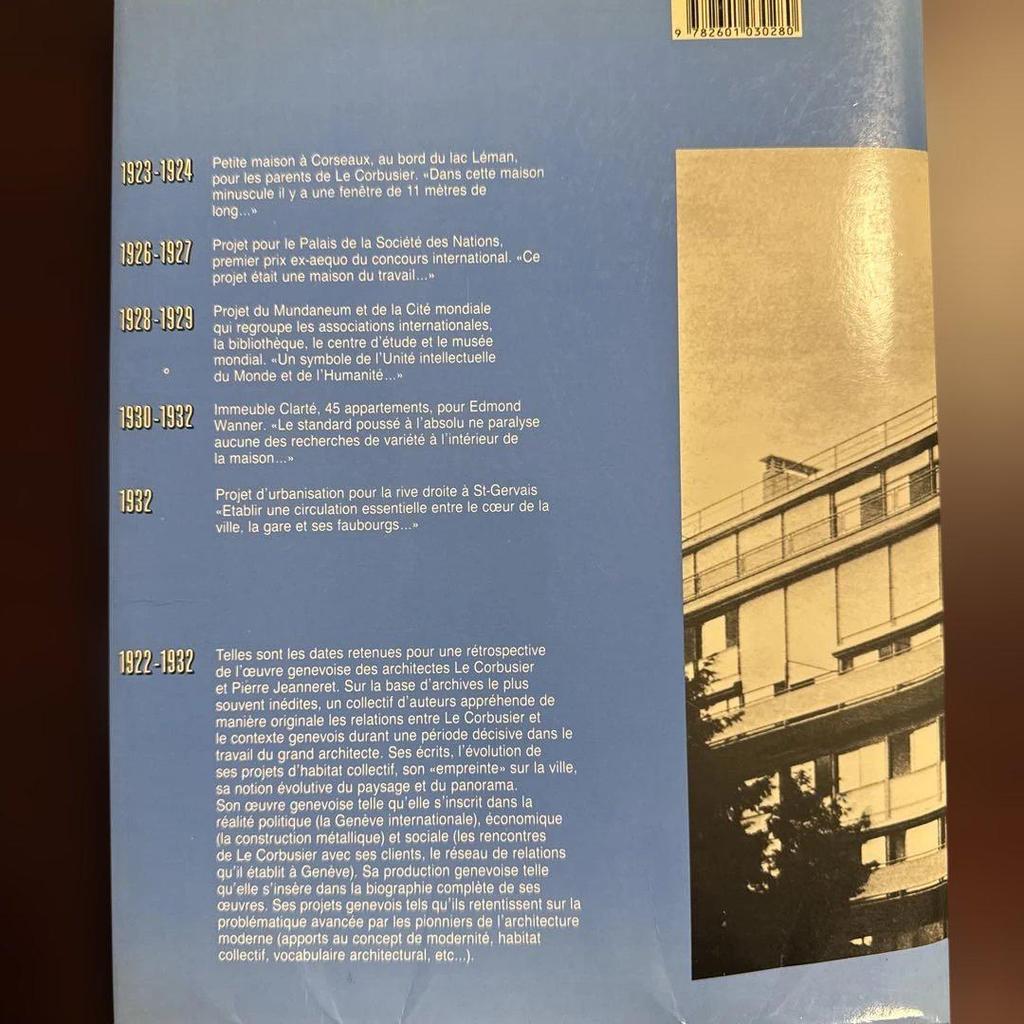 [USED] LE CORBUSIER A GENEVE 1922-1932