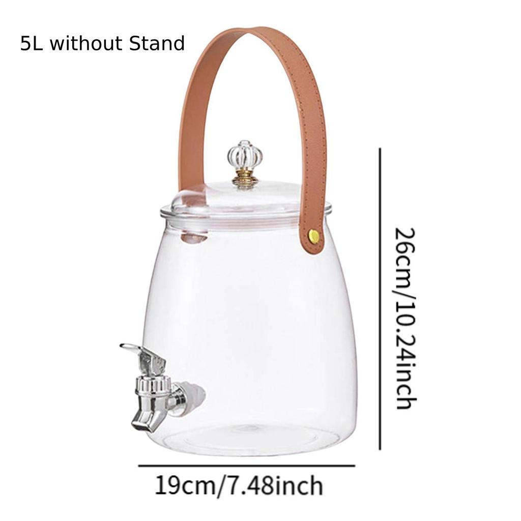 Large Capacity Lemon Beverage Cold Water Kettle Iced Juice Container Summer Beer Dispenser for Home Kitchen Bar Party 3/5/9/15 L