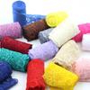 Buntes elastisches florales Spitzenband DIY Bekleidung Nähstoff 8cm breit Schwarz Weiß Rot Rosa Blau Lila Grün Gelb Spitzenband