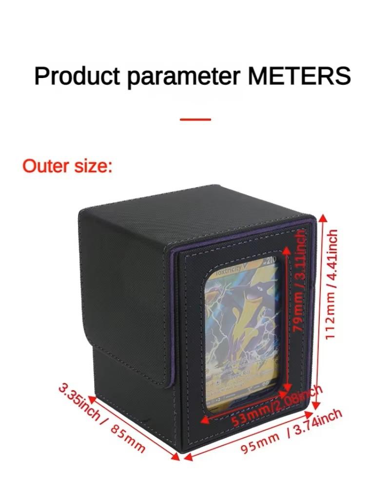 Card Deck Box with MTG Commander Display Holds 100+ Double-Sleeved Cards Trading Card Storage Box Fits TCG PTCG Sports Card