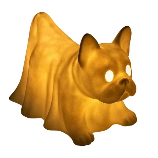 

Хэллоуин Призрачная Собака Лампа Светящаяся Такса Французский Бульдог Ночник Светодиодная Смола Драпированная Фигурка Собаки-Призрака для Дома Спальни Декора Стола B