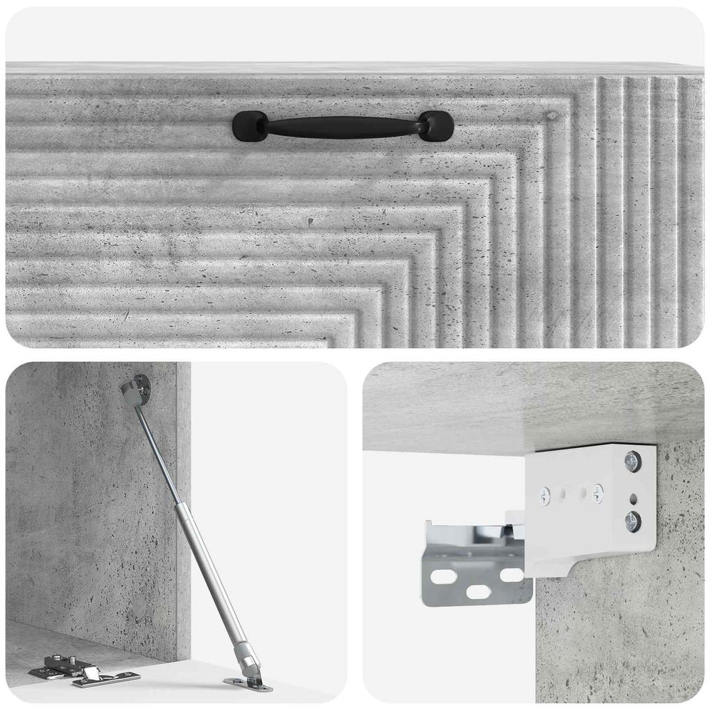Wall Mounted TV Cabinet Concrete Grey 98 x 41 x 30 cm