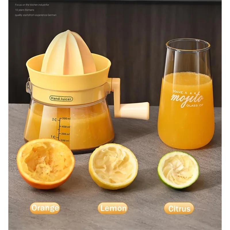 Multi Functional Fruit Juicer Orange Juicer Manual Squeezer with Built-in Measuring Cup Non-Slip Silicone Handle juicers