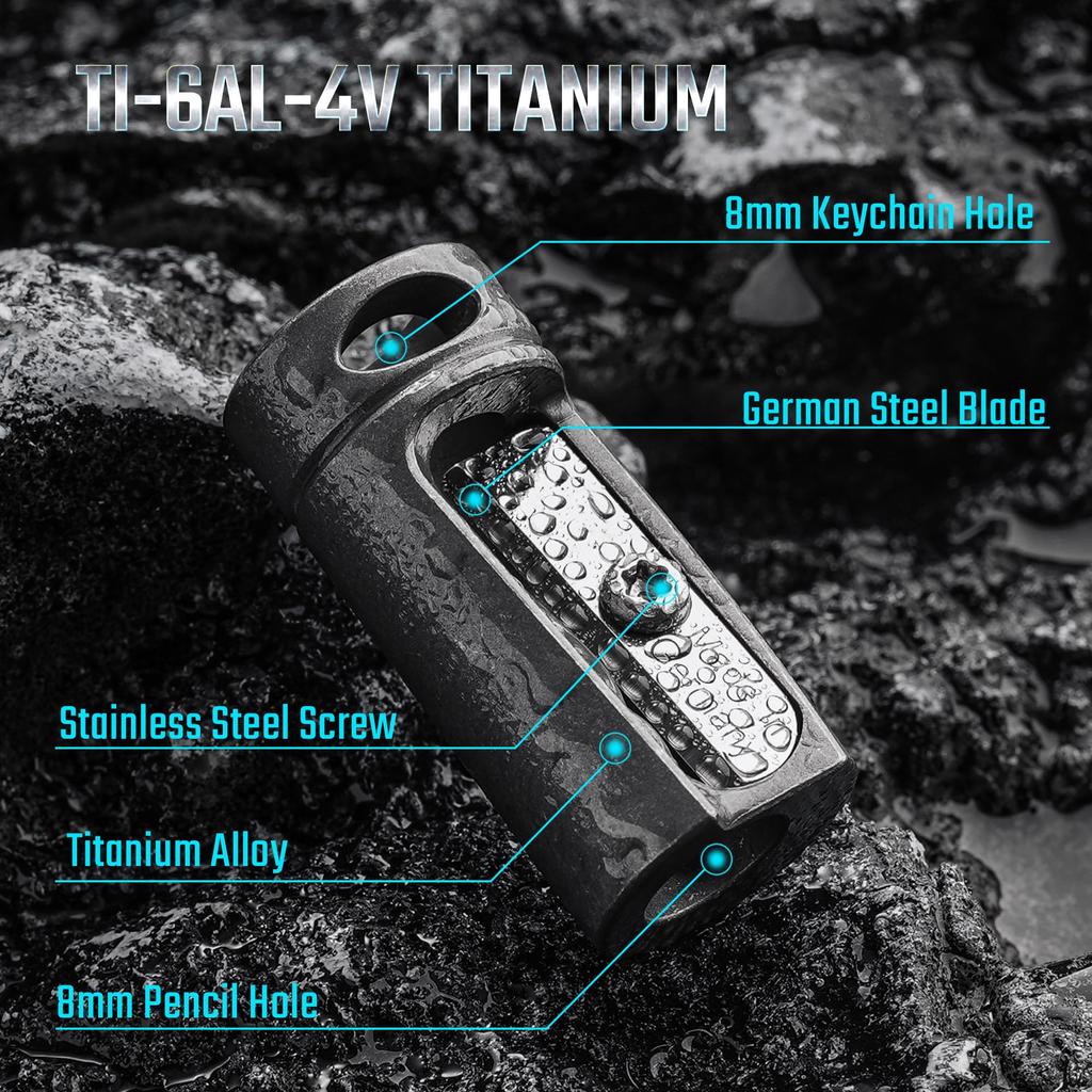 KeyUnity KT00 Titanium Alloy Pencil Sharpener German Steel Manual Colored Pencil 8mm Pencil Hole Diameter Lightweight Small Portable EDC Pencil