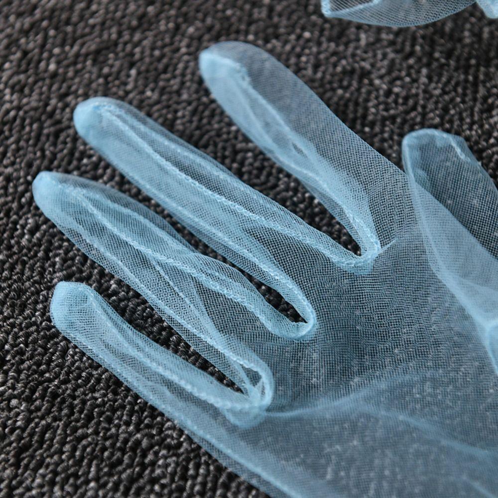 Transparent Gauze Lace Gloves Short Wedding Mesh Gloves Elastic Women Tulle Gloves  Ladies