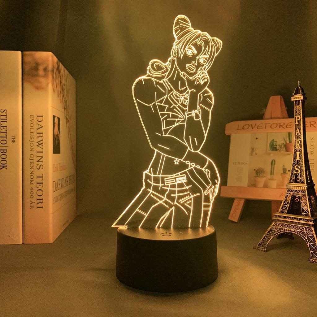 JoJo Bizarre Adventure Night Light JOJO Jolyne Figure Color Changing Lamp Cool Gift for Anime Fans
