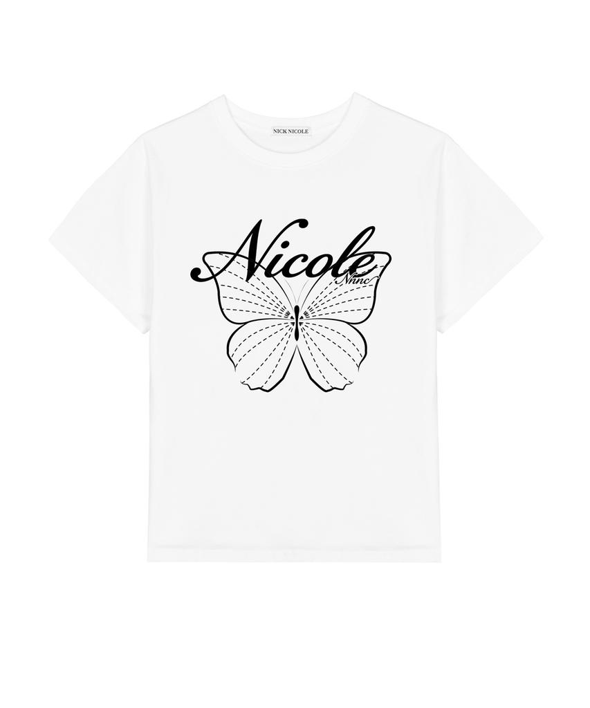 Nigaennikol Nicole Butterfly Sleeve Top_White Black