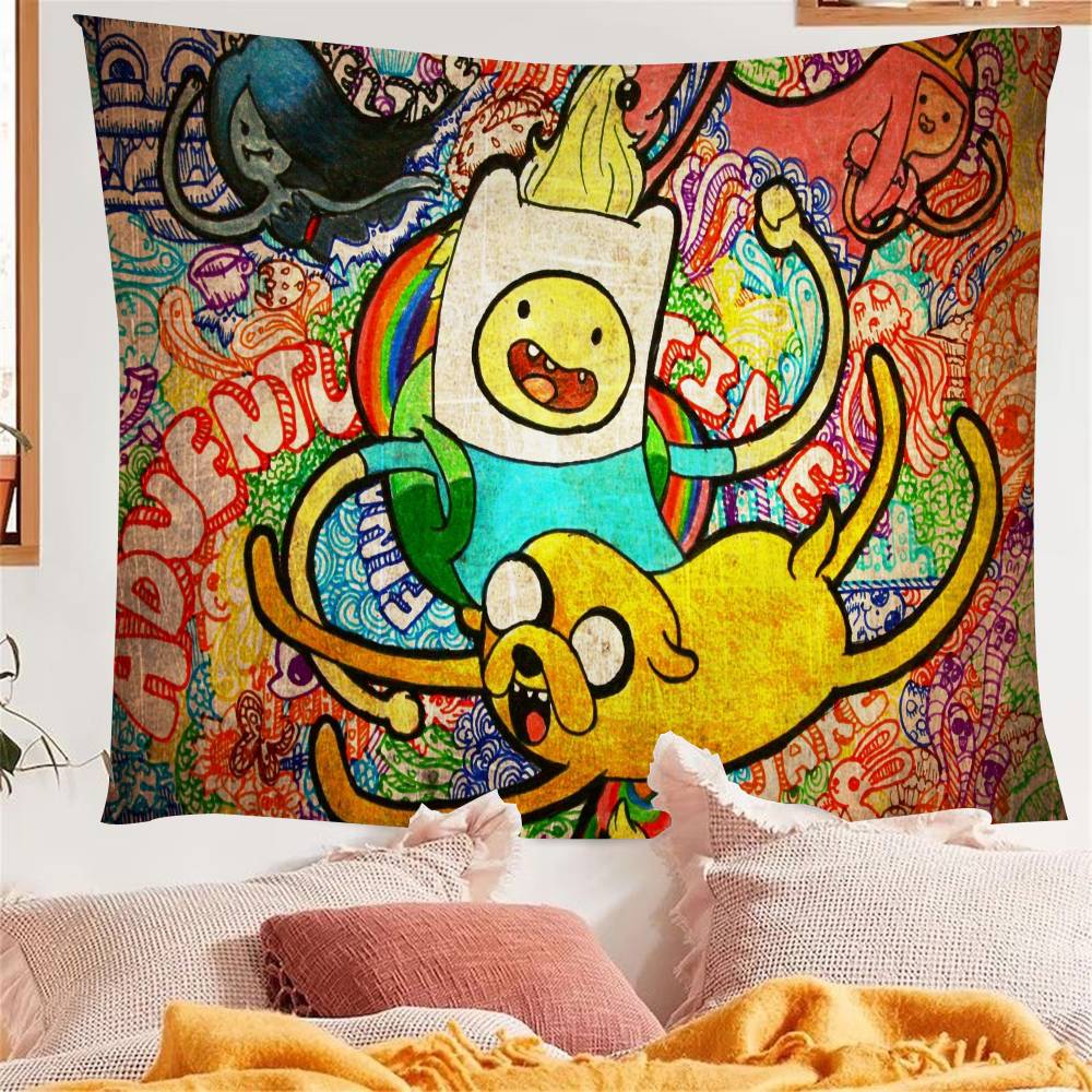 Tapestry da Parete Grande Colorata di Adventure Time Appeso a Parete Appeso a Parete Tappezzerie da Parete Bohémien Lenzuola Appese a Parete Mandala