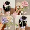1PCS Tulip Flower Hairband Girls Bun Head Large Intestine Ring Hairband High-end Girls Ponytail Hair Accessories
