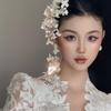 Brautschmuck im koreanischen Stil: Fee Mori Mädchen Quaste Blume Haarspange für Fotografie und Make-up Styling.