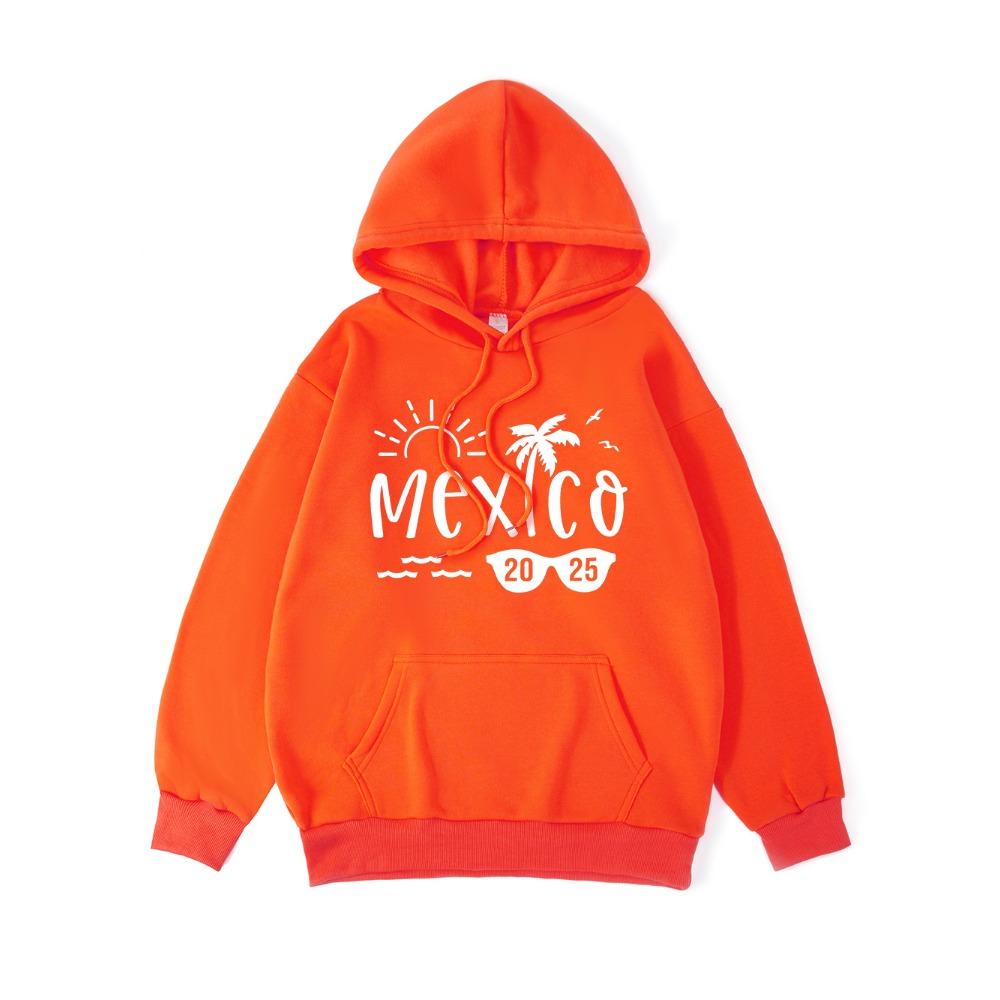 Mexico Beach Printing Hoodies Womens Basics Comfortable Hooded Fleece Warm Loose Sweatshirt Pocket Womans Streetwears