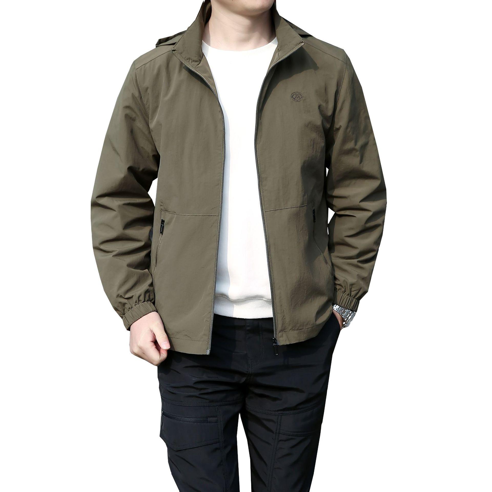 

Весна та осінь Нові чоловічі куртки Вільні топи Повсякденні прості чоловічі середньотонкі дихаючі чоловічі куртки Чоловічі 5XL