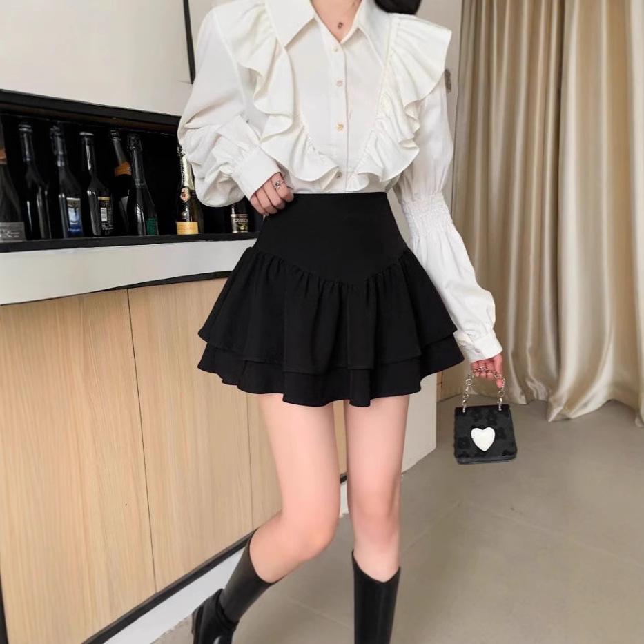 Women's High-Waisted Puffy Pleated Skirt - 2024 Spring/Summer Collection