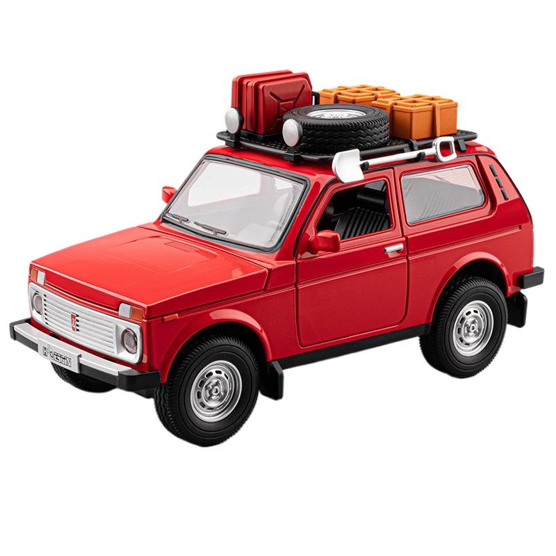 

1/24 Позашляхова версія LADA NIVA SUV Модель автомобіля зі сплаву Металева лита Модифіковані позашляховики Модель автомобіля Звук Світло Дитяча іграшка Подарунок червоний