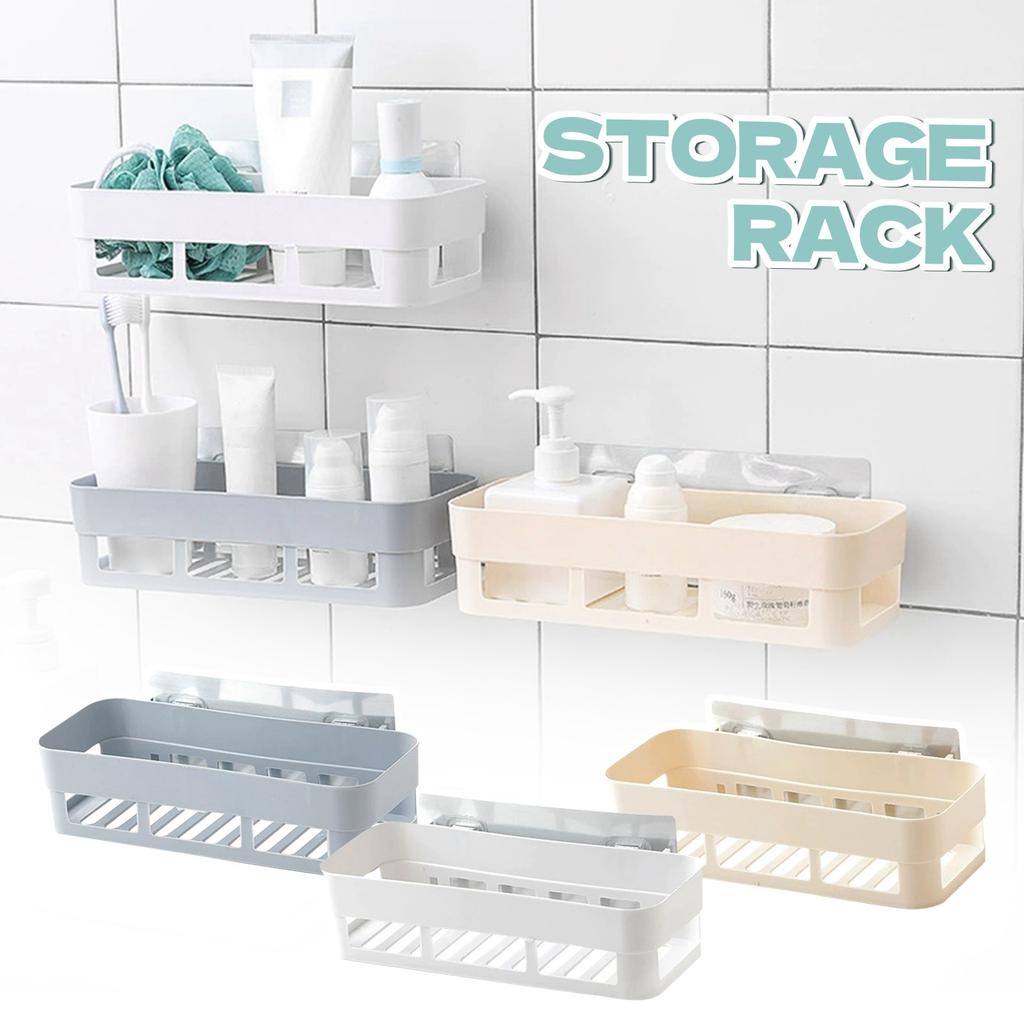 Bathroom Kitchen Shelf, Plastic Suction Shelf, Non Perforated Adhesive Bathroom Storage Shelf