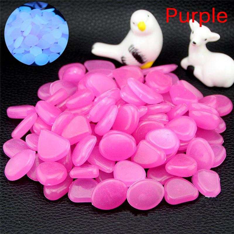 10/100pcs/lot Luminous Pebbles Rocks Garden Ornaments Stone Glow In The Dark Garden For Walkways Fish Tank Decorations