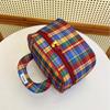 Large Capacity Women Cosmetic Bag Handbag Travel Toiletry Bag Fashion Checkered  Makeup Bag  Travel