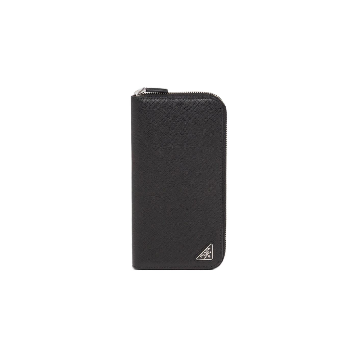 

Prada Saffiano Metal Triangle Logo Solid Color Zip Wallet Men wallet Black 2ML317_QHH_F0002 Basic Set (Bag)