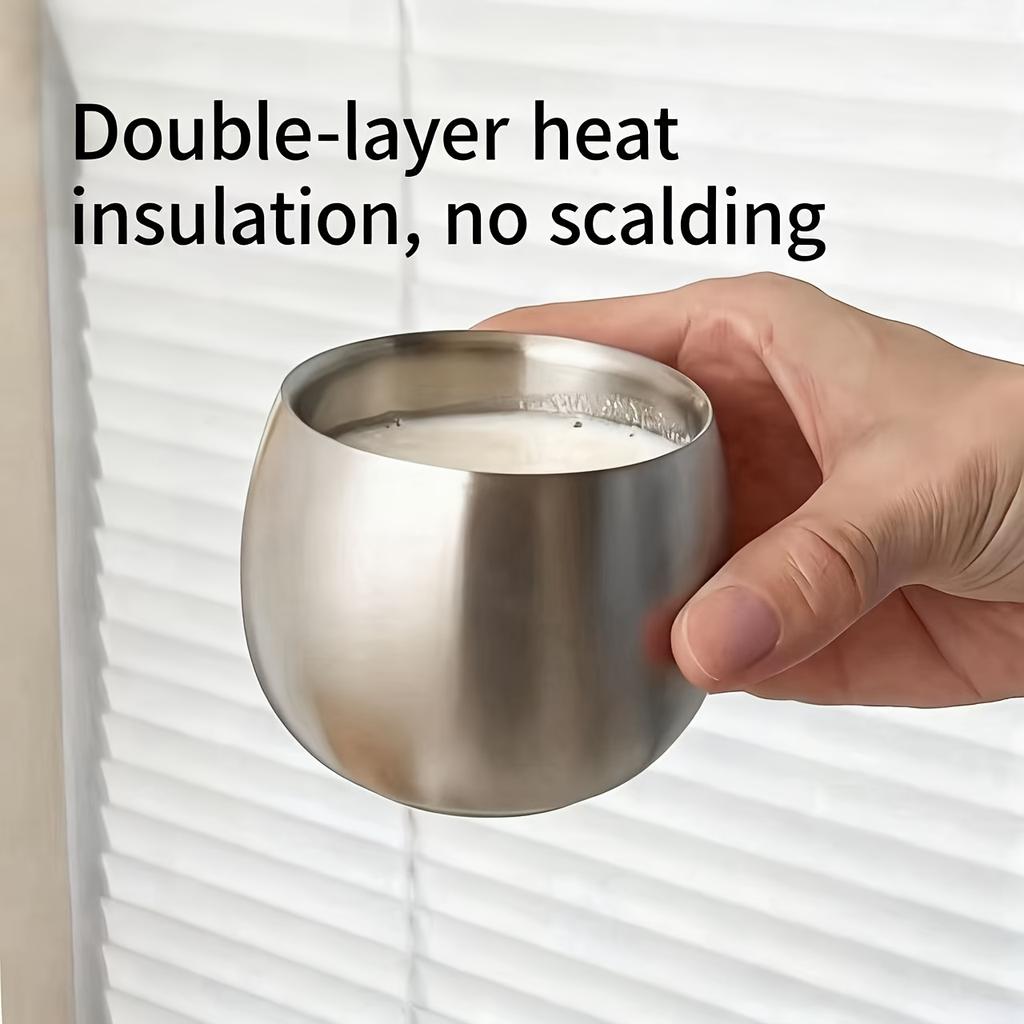 Stainless Steel Double-Wall Insulated Coffee Mug, Milk Cup, Heat-Resistant Tea Cup, 304 Stainless Steel Coffee Mug, Juice Cup