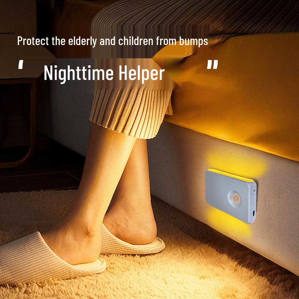 Wireless Magnetic LED Night Light with Human Infrared Sensor & Type-C Charging for Home Use