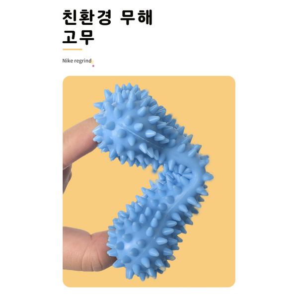 Dog Tartar Removal Rubber Bone Tug Play Toy 4-piece Set, 1 Piece, Mixed Colors