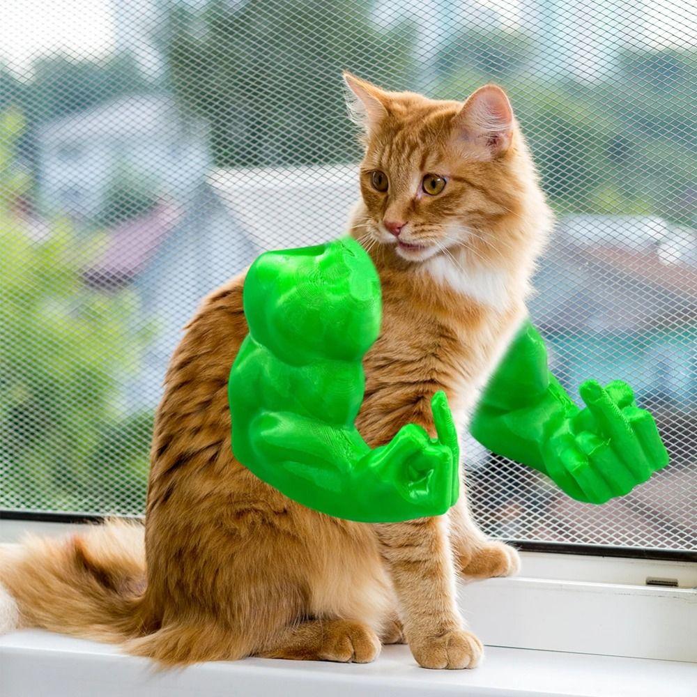 Adjustable 3D Printed Cat Muscle Arm Playful Gesture Pet Cosplay Costume  Halloween