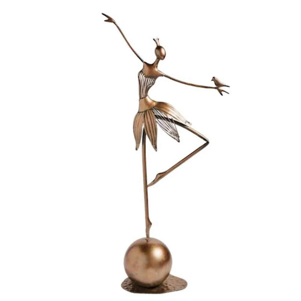 Ballet Dance Girl Statues Garden Ornament New Can Stand Upright Metal Ballerina Figurine Indoor Outdoor Crafts Home Decoration