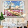Winter Window View Tapestry Wall Hanging Snowy Castle Giant Mushroom Aurora Aesthetic Wall Art Bedroom Dorm Decor