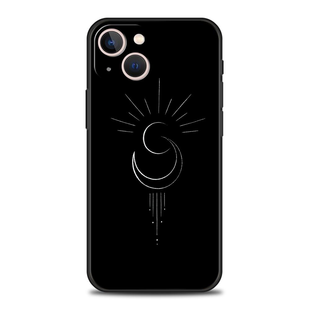 

Роскошный чехол для телефона «Пара», черно-белый «Love Sun Moon» для iPhone 11 12 13 14 15 Pro Max Mini X XR XS 7 8 Plus SE, силиконовый чехол iPhone 7 8 Plus